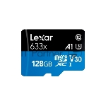 Карта LEXAR 128GB High-Performance 633x microSDXC UHS-I, up to 100MB/s read 45MB/s write C10 A1 V30 U3, Global