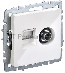 Розетка телевизионная двойная IEK BRITE BR-AK20-1-K01 TV+RJ45 кат.5E РТВ/РК12-БрБ белый