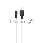 Кабель USB 2.0 HOCO X21, силиконовая оплетка, AM/microBM, бело-черный, 1м