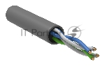 Кабель информационный ITK LC1-C5E02-111-100 кат.5е U/UTP не экранированный 2X2X24AWG PVC внутренний 100м серый
