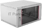 Шкаф настенный ЦМО ШРН-Э-6.350 6U 600x350 мм пер. дв. стекл несъемные бок. пан. серый