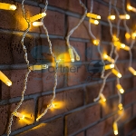 Гирлянда Neon-night Айсикл (бахрома) светодиодный, 2,4 х 0,6 м, белый провод, 230 В, диоды теплый белый, 76 LED