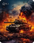 Коврик для мыши Cactus CS-MP-D04M Burning tank 300x250x3мм