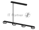 Корпус светильника C9152/4 SBK черный песок 805*85*800mm GX53/4