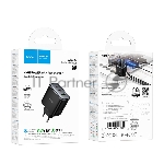 Зарядное устройство Hoco 65Вт, 3.25А, QC3.0/PD, 1xUSB, 2xType-C, C160A, черный, коробка