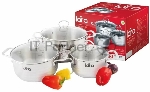 Набор посуды Lara LR02-81 Standart 6пр. LR02-81 Набор посуды Lara Standart (2.3 л + 4.5 л + 5.7 л) капсулированное индукционное дно, крышки