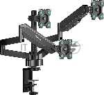 Кронштейн (держатель) ONKRON G280 для трех мониторов 13"-32" дюймов настольный, черный