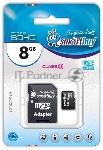 Флеш карта microSD 8Gb, Smartbuy microSDHC Class 10 (SD адаптер)