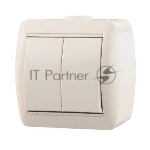 Выключатель 2-кл. ОП Ната 10А IP20 белый LEZARD 710-0200-101