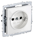 Розетка BRITE РС10-1-0-БрБ 10А без заземл. без защ. шторок белый IEK BR-R10-10-K01
