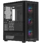 Корпус PCCooler ME200 MESH BK, Midi-Tower, чёрный, 3 x 120 мм