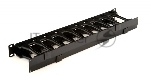 Кабельный организатор с крышкой Hyperline CMF-1U-FPL106-MCOV-RAL9005, глубина 106 мм, 19", 1U