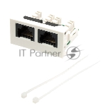 Вставка Mosaic 22.5x45 2xRJ45 Cat.5e, белая