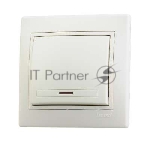 Выключатель 1-кл. СП Мира 10А IP20 с подсветкой крем./крем. LEZARD 701-0303-111