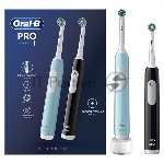 Набор электрических зубных щеток Oral-B Pro Series 1 бирюзовый/черный