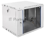 Шкаф настенный ЦМО ШРН-Э-9.500 9U 600x520 мм пер. дв. стекл несъемные бок. пан. серый