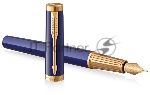 Ручка перьевая Parker Ingenuity Core F570 (2182009) Blue GT F сталь нержавеющая подар.кор.