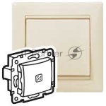 Переключатель Valena Classic DIY на 2 направления с подсветкой, Слоновая кость