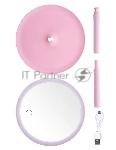 Зеркало косметическое с LED подсветкой Potato, розовое