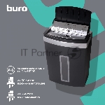 Шредер Buro Office BU-S900AF черный с автоподачей (секр.P-5) фрагменты 60лист. 21лтр. скрепки скобы пл.карты, вид 7