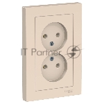 Розетка 2-м ATLAS DESIGN без заземл. 16А в сборе беж. SchE ATN000220