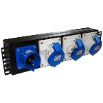 Блок розеток 19" однофазный, 1х3 IEC309, 32A 250V