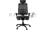 Кресло руководителя эргономичное Метта Yoga Spine Black Edition черный сиденье черный сетка с подголов. крестов.5-луч. металл хром, вид 3