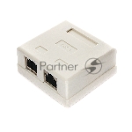 Монтажное оборудование Розетка Gembird NAS214 RJ-45 кат.STP 5e внешняя экранированная 2 порта, 110&Krone