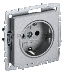 Розетка BRITE РС11-1-0-БрА 16А с заземл. без защ. шторки алюм. IEK BR-R11-16-K47