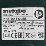 Перфоратор Metabo KHE 2645 патрон:SDS-plus уд.:2.9Дж 850Вт (кейс в комплекте)