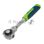 Ключ-трещотка 1/4", 72 зуба, поворотная голова, с быстрым сбросом Сибртех