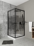 Душевой уголок квадратный BAU Stil pattern 80х80х195, с поддоном 12,5 см, закаленное стекло толщиной
