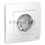 Розетка СП Blanca 16А 250В защ. шторки с заземл. бел. SchE BLNRS001111