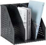 Лоток вертикальный Deli 78995DK-GREY 3 отд. складной для бумаг A4 250х256х243мм темно-серый, пластик, вид 11