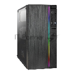 Компьютерный корпус Minitower ExeGate EX283754RUS mEVO-9301-RGb (mATX, без БП, с окном, 2хUSB+1хUSB 3.0, HD аудио, черный с RGb подсветкой)