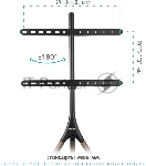 Кронштейн Kromax OMEGA-11 черный/деревянный, 3 шт/уп, Стойка-тренога, для 1 TV 32"-70", max вес 35 кг, пов. ±180°, высота 1385 мм, max VESA 600x400 мм, вид 13