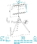 Кронштейн Kromax OMEGA-11 черный/деревянный, 3 шт/уп, Стойка-тренога, для 1 TV 32"-70", max вес 35 кг, пов. ±180°, высота 1385 мм, max VESA 600x400 мм, вид 12