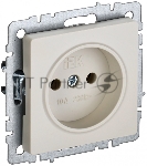 Розетка 1-местная IEK BRITE РС10-1-0-БрКр (BR-R10-10-K10) 10А, без заземления, без защитных шторок, бежевый