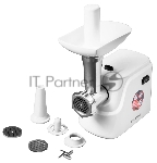 Мясорубка электрическая Starwind SMG3120 белый, 1500 Вт, 2.0 кг/мин, реверс, защита от перегрузки, насадки - 5