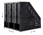 Лоток вертикальный Deli 78995DK-GREY 3 отд. складной для бумаг A4 250х256х243мм темно-серый, пластик, вид 6