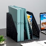 Лоток вертикальный Deli 78995DK-GREY 3 отд. складной для бумаг A4 250х256х243мм темно-серый, пластик, вид 5
