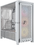 Компьютерный корпус без блока питания Corsair Frame 4000D RS ARGb, Midi-Tower, TG, 3x120мм ARGb, 2xUSB-A 3.2, 1xUSB 3.2 Type-C, E-ATX, ATX, mATX, mITX White