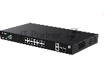 Коммутатор управляемый PoE Tenda TEG2220P-16-250W, 18 портов, 18x1 Гбит/с, SFP 2x1 Гбит/с, PoE 16x30Вт (до 230Вт)