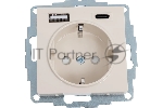 Розетка 16А с USB A+C (5В/2,4А/3 А, 2х5В/1,5А), мех SE AtlasDesign Бежевый