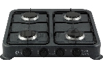 Плита настольная газовая Homestar HS-1204 черный, 12.8 кВт, газовые горелки, конфорки - 4, эмаль, поворотные переключатели, вид 3