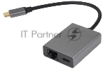 Адаптер TypeC--->RJ45+PD 100Вт, Allum Shell, VCOM <CU4591>