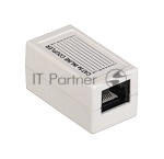 Проходной адаптер ITK кат.5E UTP, тип RJ45-RJ45 (8P8C), белый