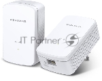Комплект гигабитных адаптеров Mercusys AV1000 Gigabit Powerline Kit, HomePlug AV2 standard, 1 Gigabit port, 300m over electrical circuits, plug and play.