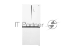 Холодильник Centek CT-1744 NF White Glass белый трехкамерный 267/148л морозилка снизу, No Frost, Side by Side