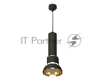 Светильник Ambrella Light XP8111007 SBK/PYG/CL черный песок/золото желтое полированное/прозрачный GX53